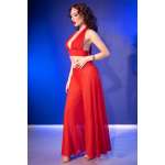 CHILIROSE - CR 4857 RED TOP AND PANTS SET SIZE L