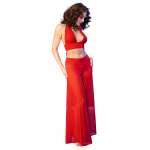 CHILIROSE - CR 4857 RED TOP AND PANTS SET SIZE S