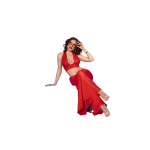 CHILIROSE - CR 4857 RED TOP AND PANTS SET SIZE S