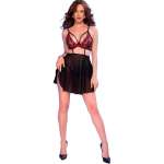 CHILIROSE - CR 4869 BABYDOLL BLACK/RED XL