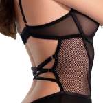 CHILIROSE - CR 4879 CROTCHLESS BODYSUIT BLACK L