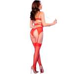 CHILIROSE - CR 4879 CROTCHLESS BODYSUIT RED S