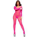 CHILIROSE - CR 4894 NEON PINK MESH BODYSTOCKING S/M