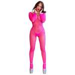 CHILIROSE - CR 4894 NEON PINK MESH BODYSTOCKING S/M