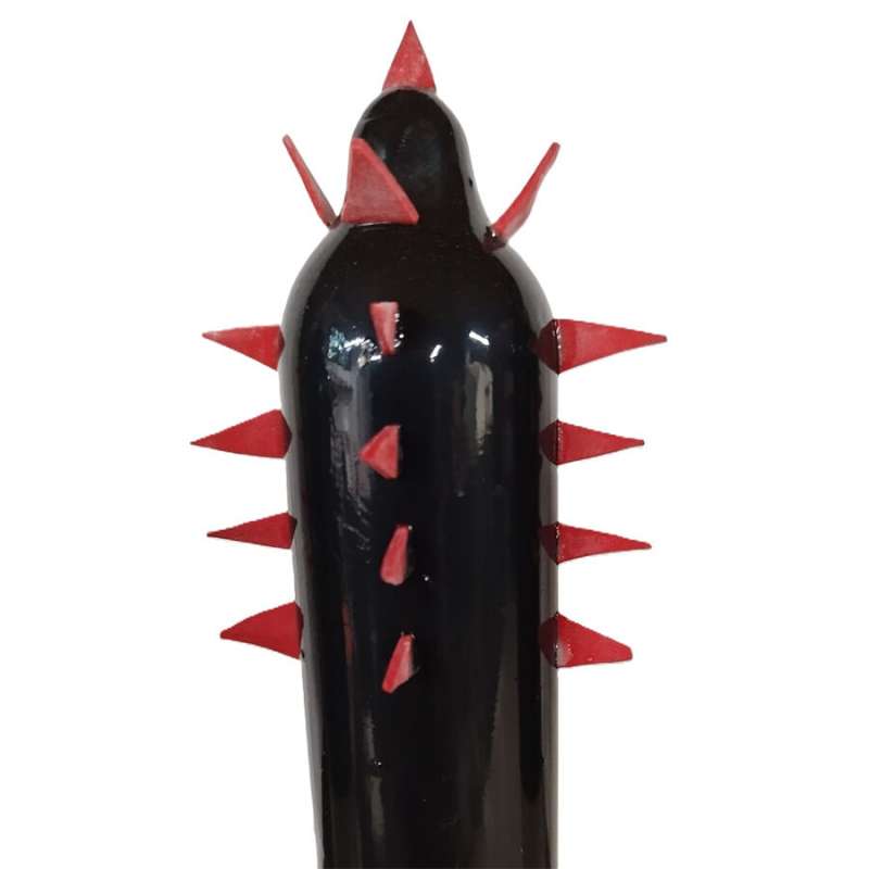 CONDOMERIE - HANDPAINTED NOVELTY CONDOMS BLACK CACTUS XL