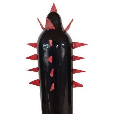 CONDOMERIE - HANDPAINTED NOVELTY CONDOMS BLACK CACTUS XL