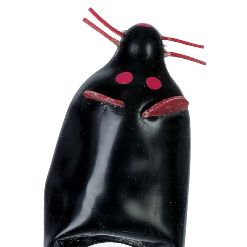 CONDOMERIE - HANDPAINTED NOVELTY CONDOMS BLACK MOUSE XL CONDOMERIE - HANDPAINTED NOVELTY CONDOMS BLACK MOUSE XL