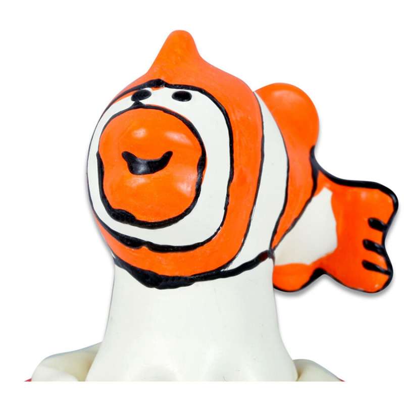 CONDOMERIE - HANDPAINTED NOVELTY CONDOMS FISH ORANGE