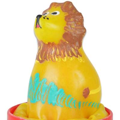 CONDOMERIE - HANDPAINTED NOVELTY CONDOMS SITTING LION