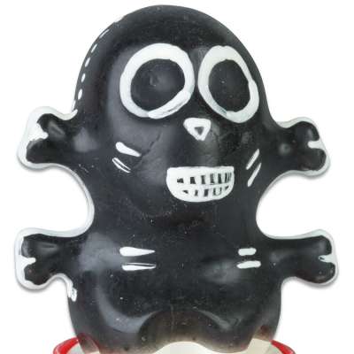 CONDOMERIE - HANDPAINTED NOVELTY CONDOMS SKULL BLACK MODEL 1