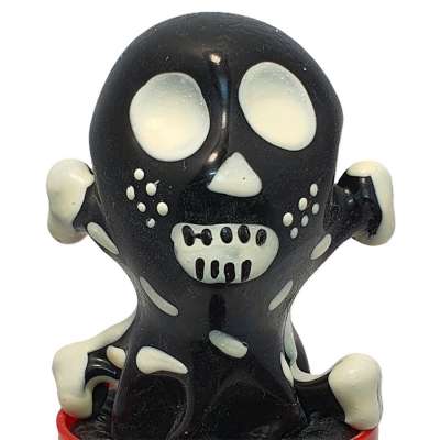 CONDOMERIE - HANDPAINTED NOVELTY CONDOMS SKULL BLACK MODEL 2
