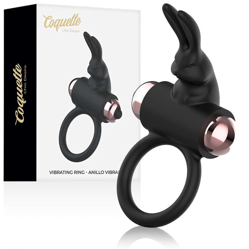 COQUETTE CHIC DESIRE - COCK RING WITH VIBRATOR BLACK/ GOLD COQUETTE CHIC DESIRE - COCK RING WITH VIBRATOR BLACK/ GOLD