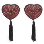 COQUETTE CHIC DESIRE - NIPPLE COVERS HEART BLACK / RED