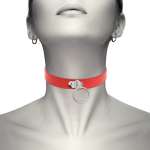 COQUETTE CHIC DESIRE - RED VEGAN LEATHER NECKLACE WOMAN FETISH ACCESSORY