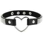 COQUETTE CHIC DESIRE - VEGAN LEATHER CHOKER WITH HEART
