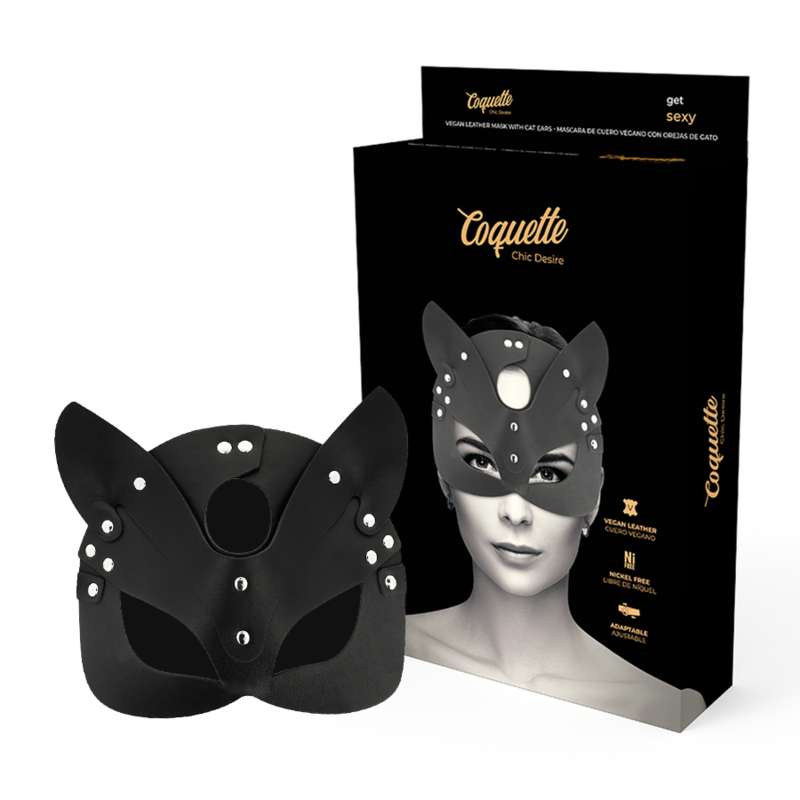 COQUETTE CHIC DESIRE - VEGAN LEATHER MASK WITH BUNNY EARS COQUETTE CHIC DESIRE - VEGAN LEATHER MASK WITH BUNNY EARS