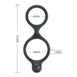 CRAZY BULL - FLORIAN DOUBLE COCK AND BALL RING BLACK