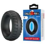 CRAZY BULL - MERRITT TEXTURED SILICONE COCK RING BLACK