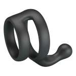 CRAZY BULL - YANCY DOUBLE COCK AND BALL RING BLACK
