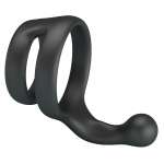 CRAZY BULL - YANCY DOUBLE COCK AND BALL RING BLACK