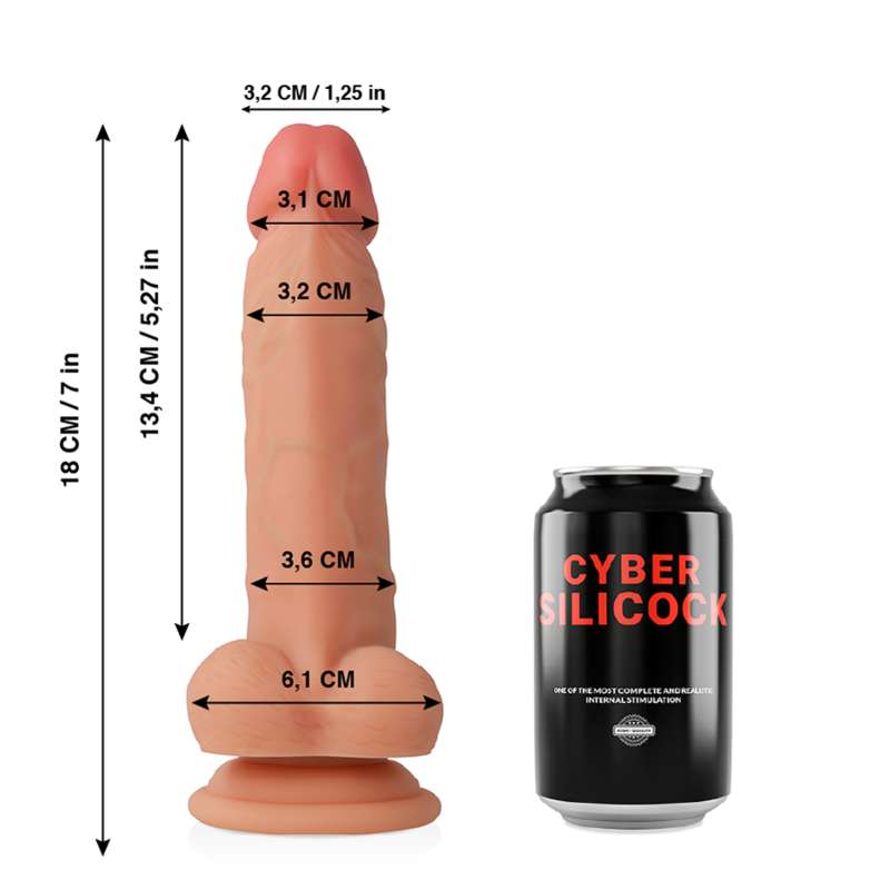 CYBER SILICOCK - CONNOR ULTRA REALISTIC SOFT LIQUID SILICONE 20.5 CM -O- 3.7 CM