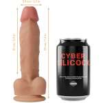 CYBER SILICOCK - STRAP-ON LIQUID SILICONE OLIVER WITH 3 RINGS FREE 19 CM -O- 3.9 CM