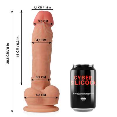 CYBER SILICOCK - ULTRA REALISTIC SOFT LIQUID SILICONE DONG 20.5 CM -O- 4.1 CM