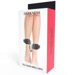 DARKNESS - ADJUSTABLE ANKLE HANDCUFFS BLACK LEATHER