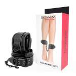 DARKNESS - ADJUSTABLE ANKLE HANDCUFFS BLACK LEATHER