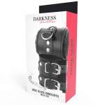 DARKNESS - BLACK ADJUSTABLE LEATHER HANDCUFFS WITH LINING