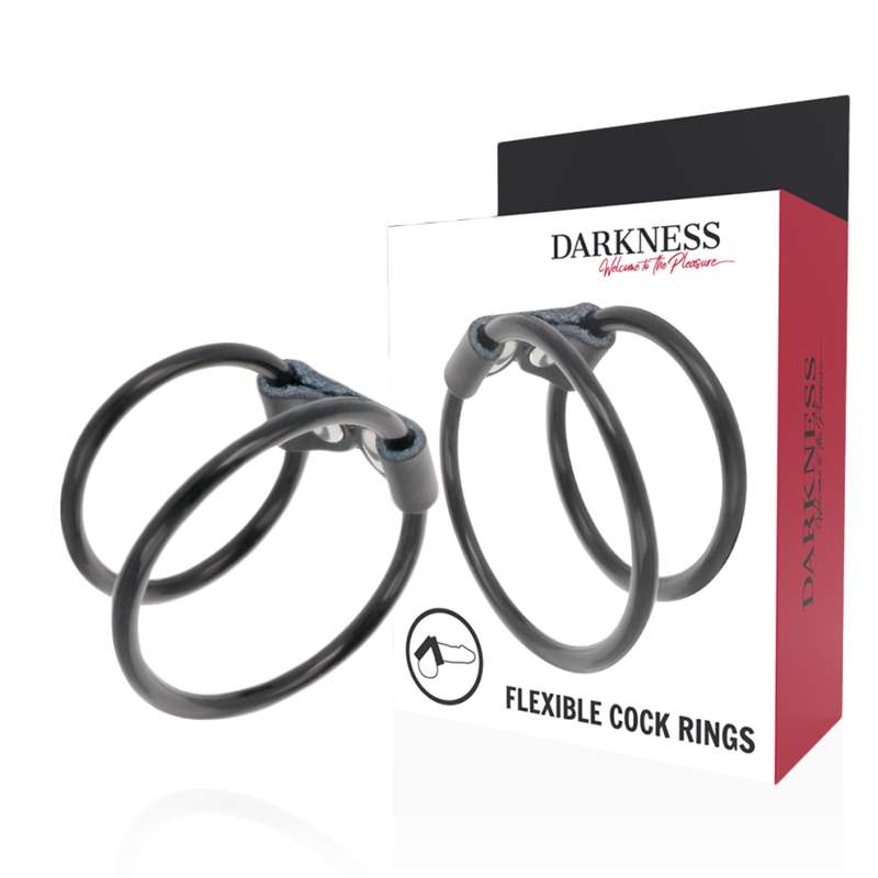 DARKNESS - DOUBLE FLEXIBLE PENIS RING DARKNESS - DOUBLE FLEXIBLE PENIS RING