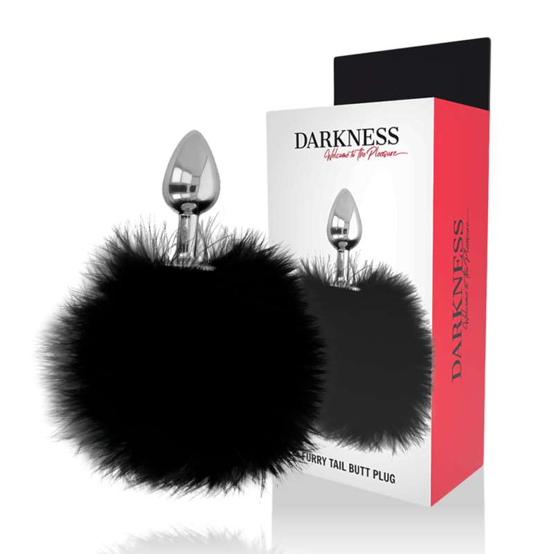 DARKNESS - EXTRA ANAL BUTTPLUG WITH TAIL BLACK 7 CM DARKNESS - EXTRA ANAL BUTTPLUG WITH TAIL BLACK 7 CM