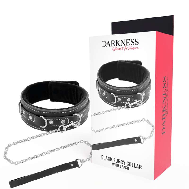 DARKNESS - HIGH QUALITY LEATHER NECKLACE WITH LEASH DARKNESS - HIGH QUALITY LEATHER NECKLACE WITH LEASH