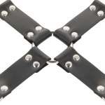 DARKNESS - LEATHER HANDCUFFS FOR FOOT AND HANDS BLACK