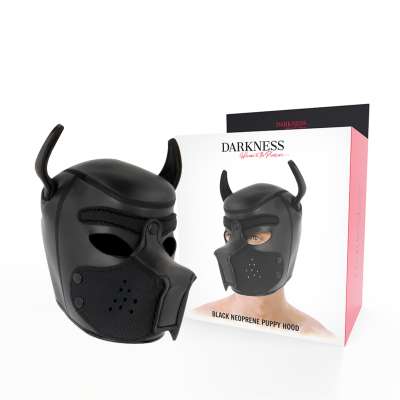 DARKNESS - NEOPRENE DOG MASK WITH REMOVABLE MUZZLE M