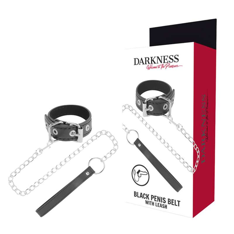 DARKNESS - PENIS RING WITH STRAP DARKNESS - PENIS RING WITH STRAP