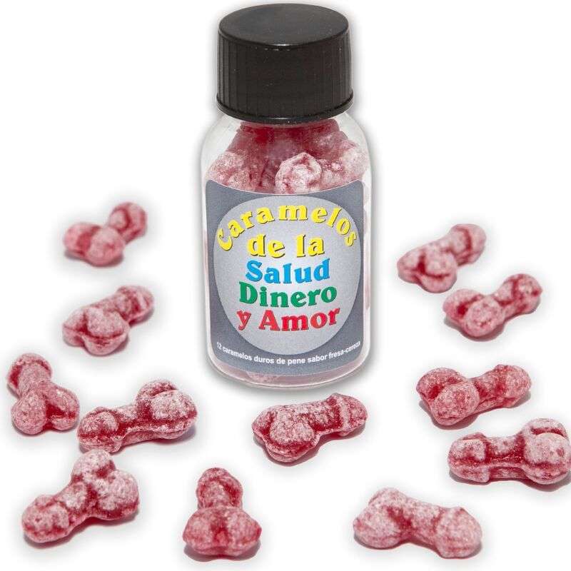 DIABLO PICANTE - 12 Health-Money-Love Candies Penis Shape Strawberry/cherry DIABLO PICANTE - 12 Health-Money-Love Candies Penis Shape Strawberry/cherry