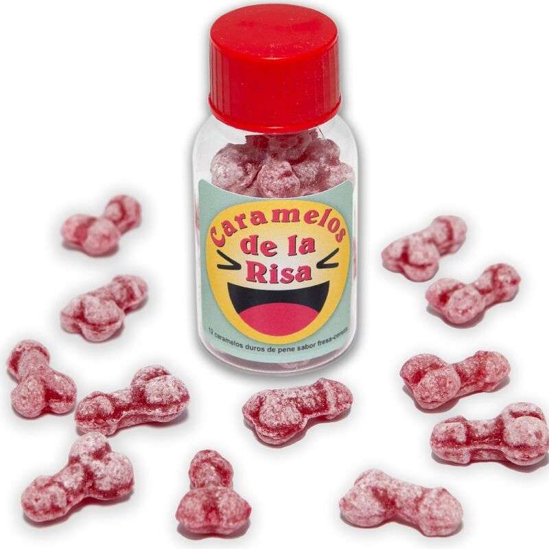 DIABLO PICANTE - 12 PENIS-SHAPED LAUGHTER CANDIES STRAWBERRY/CHERRY DIABLO PICANTE - 12 PENIS-SHAPED LAUGHTER CANDIES STRAWBERRY/CHERRY