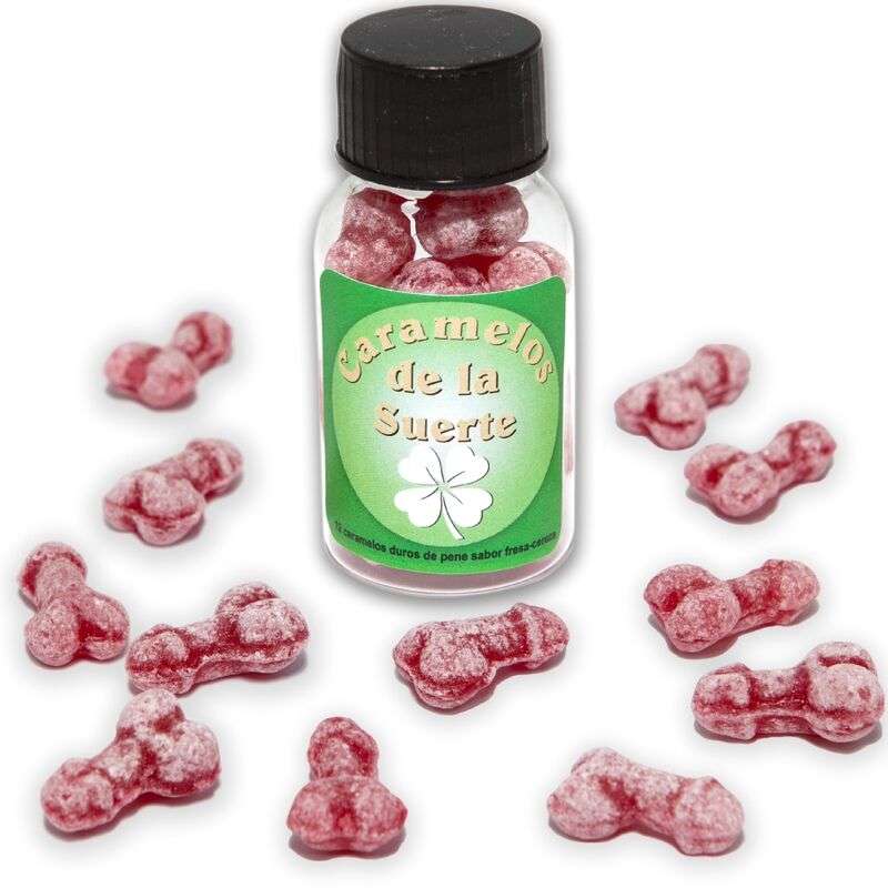 DIABLO PICANTE - 12 PENIS-SHAPED LUCKY CANDIES STRAWBERRY/CHERRY DIABLO PICANTE - 12 PENIS-SHAPED LUCKY CANDIES STRAWBERRY/CHERRY