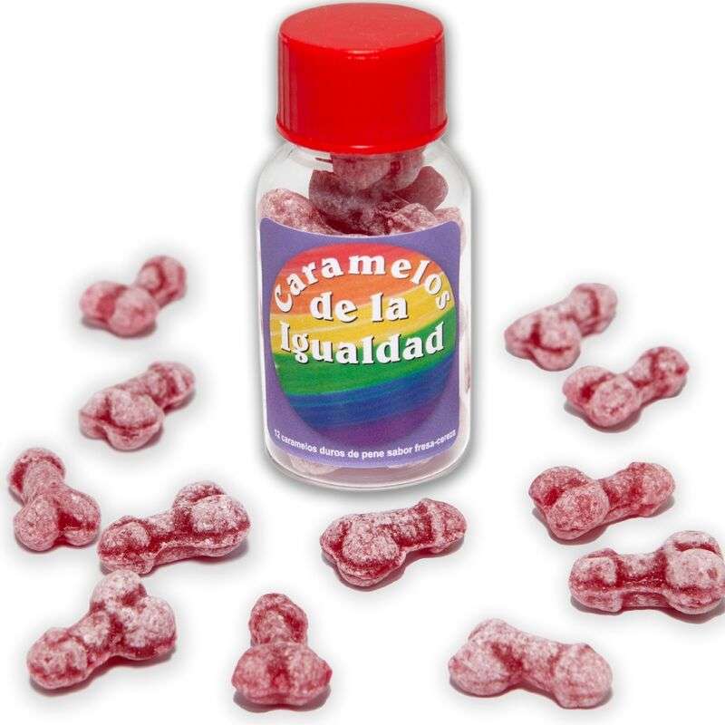 DIABLO PICANTE - 12 STRAWBERRY/CHERRY PENIS SHAPE EQUALITY CANDIES DIABLO PICANTE - 12 STRAWBERRY/CHERRY PENIS SHAPE EQUALITY CANDIES