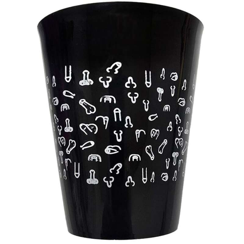 DIABLO PICANTE - BLACK CUP 500 ML WITH WHITE PENISES DIABLO PICANTE - BLACK CUP 500 ML WITH WHITE PENISES