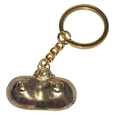 DIABLO PICANTE - GOLD METAL KEYCHAIN ​​WITH BREASTS