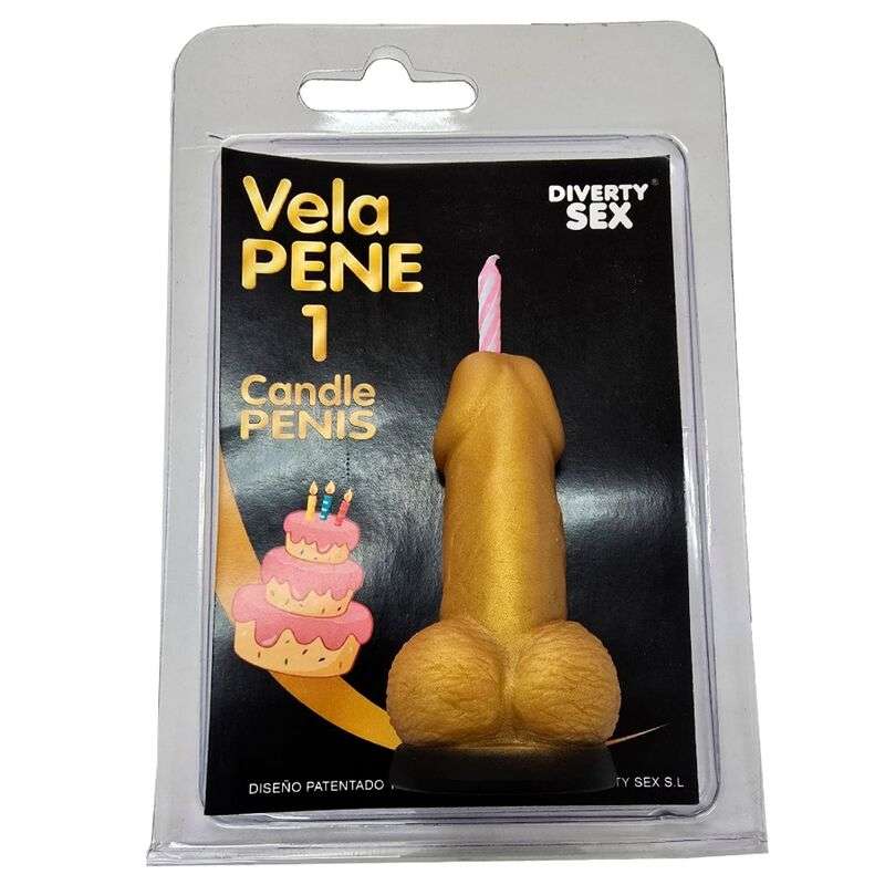 DIABLO PICANTE - PENIS CANDLE IN THE SHAPE OF THE NUMBER 1 GOLD COLOR DIABLO PICANTE - PENIS CANDLE IN THE SHAPE OF THE NUMBER 1 GOLD COLOR
