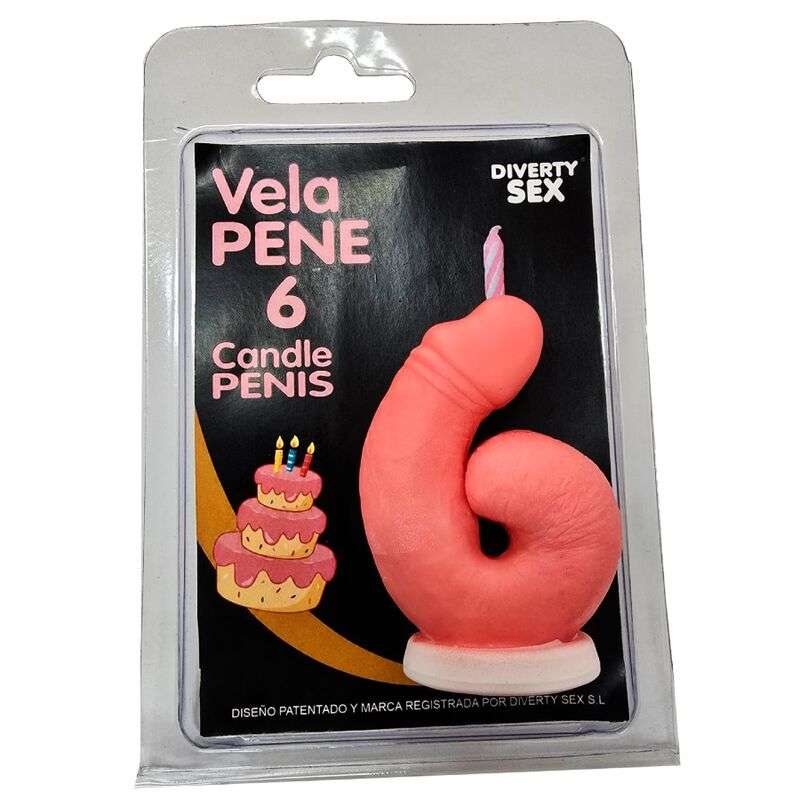 DIABLO PICANTE - PENIS CANDLE IN THE SHAPE OF THE NUMBER 6 PINK COLOR DIABLO PICANTE - PENIS CANDLE IN THE SHAPE OF THE NUMBER 6 PINK COLOR