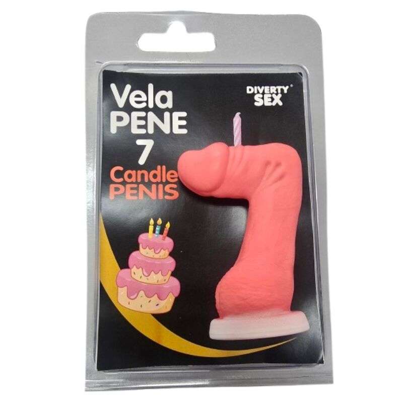 DIABLO PICANTE - Penis kynttilä In Shape Number 7 pinkki väri