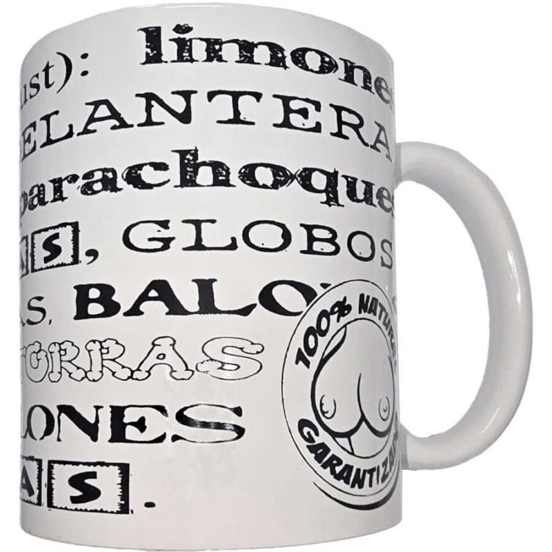 DIABLO PICANTE - WHITE MUG WITH BOOB SYNONYMS 370 ML DIABLO PICANTE - WHITE MUG WITH BOOB SYNONYMS 370 ML