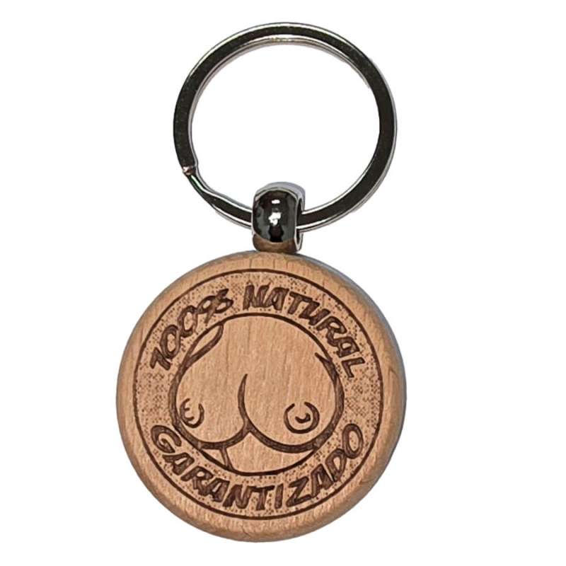 DIABLO PICANTE - WOODEN BREAST-SHAPED KEYCHAIN DIABLO PICANTE - WOODEN BREAST-SHAPED KEYCHAIN