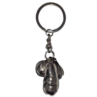 DIABLO PICANTE -SILVER METAL KEYCHAIN ​​SHRINKED PENIS