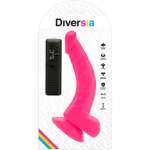 DIVERSIA - FLEXIBLE VIBRATING DILDO PINK 21.5 CM -O- 4.5 CM