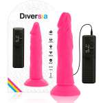 DIVERSIA - FLEXIBLE VIBRATING DILDO PINK 23 CM -O- 4.3 CM